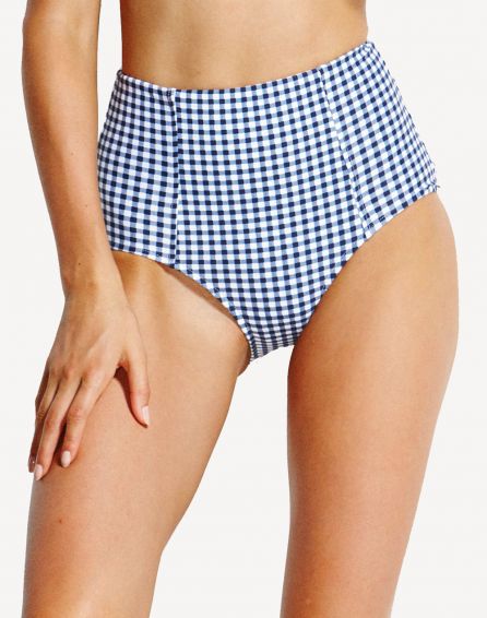 CAPRI CHECK HIGH WAISTED BIKINI PANTS
