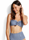 CAPRI CHECK "V" WIRE BANDEAU BIKINI TOP