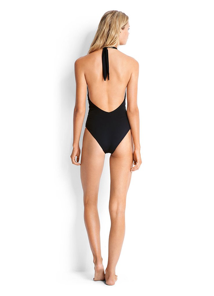 ACTIVE LACE UP HALTER ONE PIECE