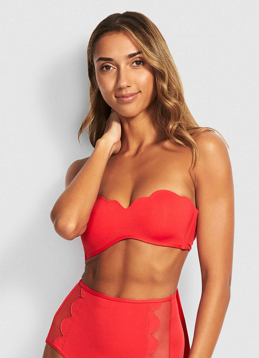 PETAL EDGE BANDEAU BUSTIERBIKINI TOP