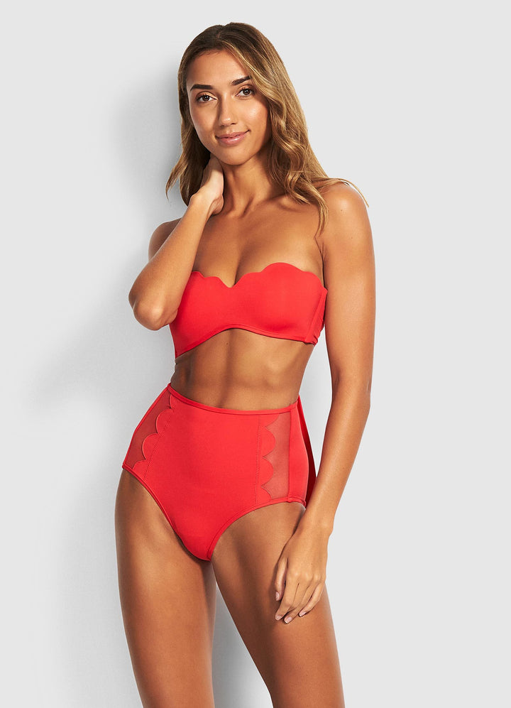 PETAL EDGE HIGH WAIST BIKINI PANTS